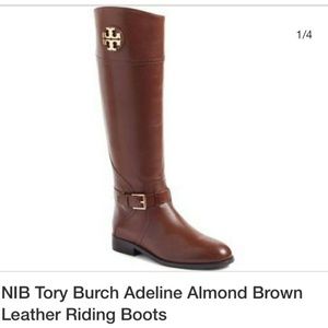 Tory Burch Brown Leather Riding Boots